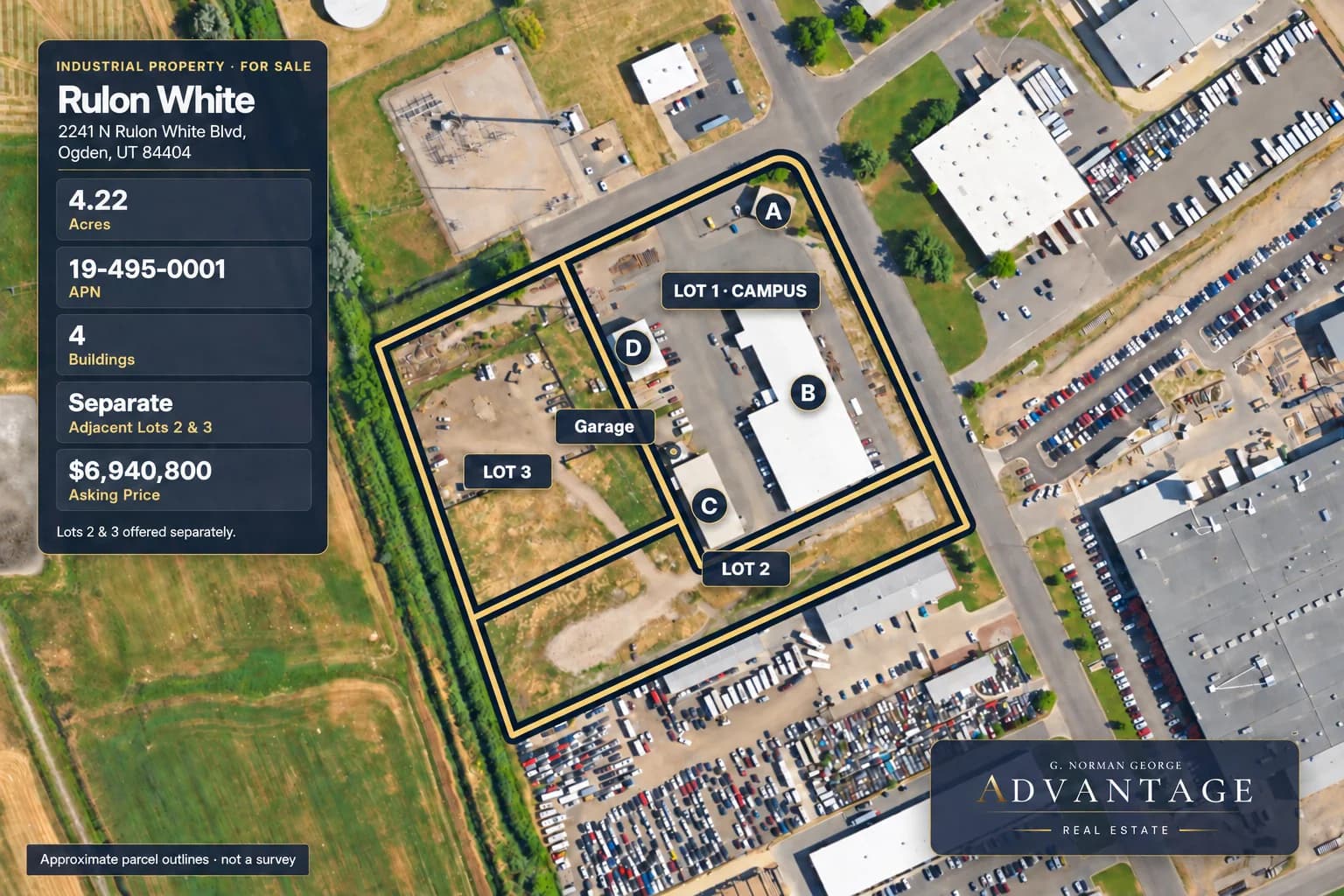 Rulon White four-building campus sale offering overview